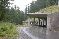 Semi-tunnel in Austrian Alps