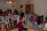 Portions of Maddie's extended family got down to food soon after arriving Portions of Maddie's extended family got down to food soon after arriving