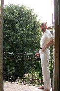 Paul on balcony of our room