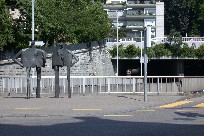 Tunnels are numerous in Zurich - this one w/ sculpture