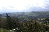 West portion of Eyam with quarry beyond, seen from our room window