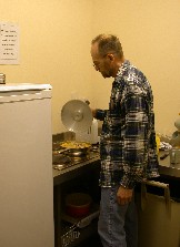 Tom whips up supper