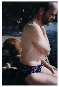 Moose & Tom contemplate after swim