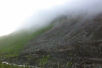 Erosion on steep hillside