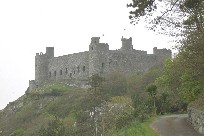 Harlech castle from SW