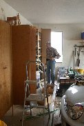 Paul clearing out the garage