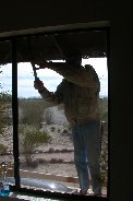 Paul does the outside of the windows Paul does the outside of the windows