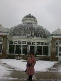 Kitty in front of the main Allan Gardens greenhouse, also called The Palm Room Kitty in front of the main Allan Gardens greenhouse, also called The Palm Room