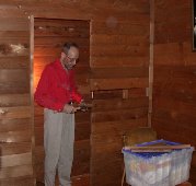 1st log out and Paul get&rsquo;s ready to start removal of rest of closet wall