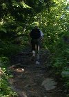 Close-up of Paul near the top of the hill short-cut
