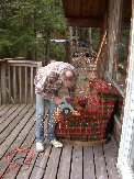 Cutting through the metal pins in usable wood from old bed frame