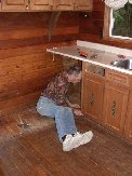 Paul starts task of raising the existing cabinets