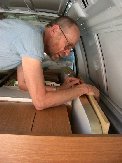 Paul finds room for flat pieces in remaining space under desk on it&rsquo;s side