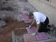 Paul made a miniature culvert under the walk tile Paul made a miniature culvert under the walk tile