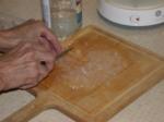 Cutting up gel seems to help blending Cutting up gel seems to help blending