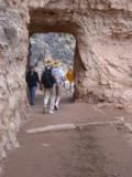 Bright Angel trail 'tunnel' ahead Bright Angel trail 'tunnel' ahead