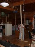Temporary supports removed for full weight from main beams onto new beam and end posts