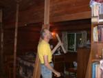 The new doorway cut log is in place