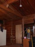 Previewing first log of inner portion of new bedroom wall along with doorway
