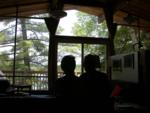 Silhouette of Kitty and Paul in near finished living room