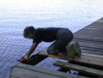 Coating the outer beam too which Paul had cleaned while in the water