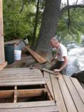 Boards with strongly deteriorated ends or sides were removed and replaced