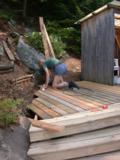 Boards trimmed back to new structure that allows for collection trough