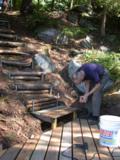 Collection trough under step can be seen before front facing was applied