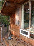 Logs in and the exterior is ready for fixed window installation