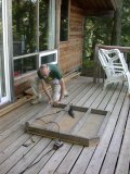 Paul starts frame on the plywood cut for hearth