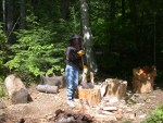 The 2 bigger pieces from the original cherry log