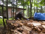 Already dried wood added to existing stack