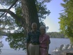 Biggest tree on our property - magnificent pine behind us Biggest tree on our property - magnificent pine behind us