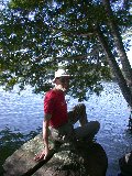 Paul didn't hesitate to climb out to this rock Paul didn't hesitate to climb out to this rock