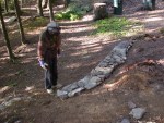 Paul isn't sure he likes how this wall ends in relation to the tree root off to his right