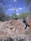 Higher rough rock edges see less contact with flowing water