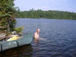 The submerged rock ledge doubles as diving platform and relaxing seat