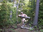 Arms are just not long enough to carry this really long log any other way