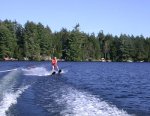 Paul crosses over the wake to the calmer 'outside'